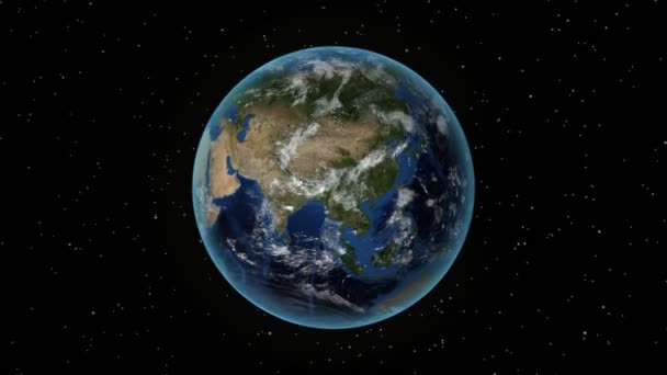 Κύπρος. 3D Earth στο διάστημα-ζουμ στην Κύπρο σκιαγραφείται. Αστέρι στο φόντο του ουρανού — Αρχείο Βίντεο