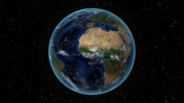 Ekvador. Uzayda 3d Dünya - Ekvador yakınlaştırma özetlenen. Yıldız gökyüzü arka plan