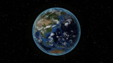 Yunanistan. Uzayda 3d Dünya - Yunanistan yakınlaştırma özetlenen. Yıldız gökyüzü arka plan