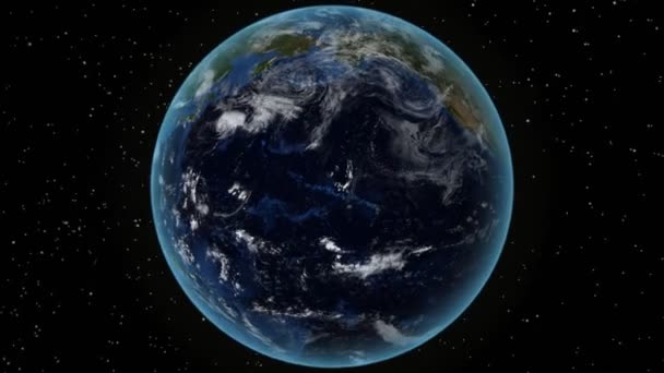 Japan. 3D Earth i rymden-zooma in på Japan beskrivs. Star Sky bakgrund — Stockvideo
