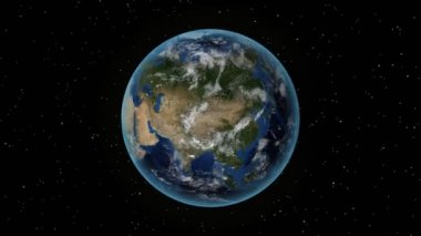 Norveç. Uzayda 3d Dünya - Norveç yakınlaştırma özetlenen. Yıldız gökyüzü arka plan