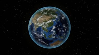 Pakistan. Uzayda 3d Dünya - Pakistan yakınlaştırma özetlenen. Yıldız gökyüzü arka plan
