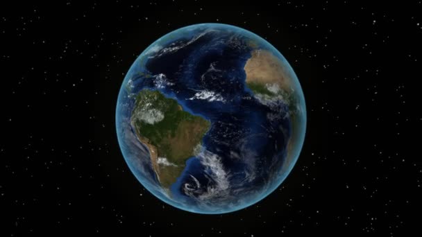 Peru. 3D Earth w kosmosie-Powiększ Peru nakreślono. Gwiazda niebo tło — Wideo stockowe