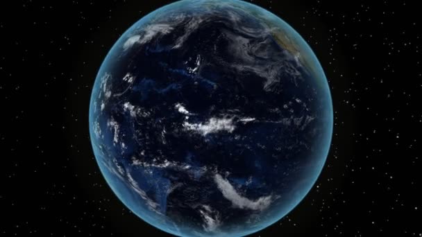 Filipiny. 3D Earth w kosmosie-Powiększ na Filipinach zarysowane. Gwiazda niebo tło — Wideo stockowe