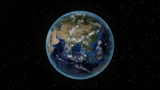 Σενεγάλη. 3D Earth στο διάστημα-ζουμ στη Σενεγάλη σκιαγράφησε. Αστέρι στο φόντο του ουρανού — Αρχείο Βίντεο