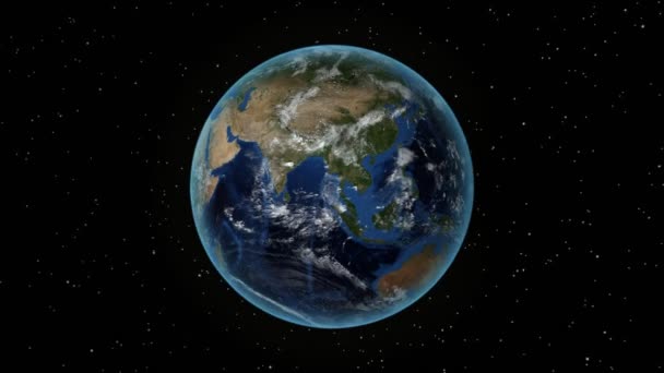 โตโก้ โลกสามมิติในอวกาศ - ซูมเข้าสู่ โตโก้ พื้นหลังท้องฟ้าดาว — วีดีโอสต็อก