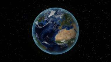 Birleşik Devletler Alaska. Uzayda 3d Dünya - Amerika Birleşik Devletleri Alaska yakınlaştırma özetlenen. Yıldız gökyüzü arka plan
