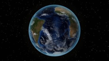 Uruguay. Uzayda 3d Dünya - Uruguay yakınlaştırma özetlenen. Yıldız gökyüzü arka plan