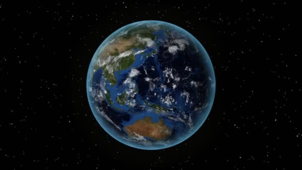 Ιράν. 3D Earth στο διάστημα-ζουμ στο Ιράν σκιαγραφείται. Αστέρι στο φόντο του ουρανού — Αρχείο Βίντεο