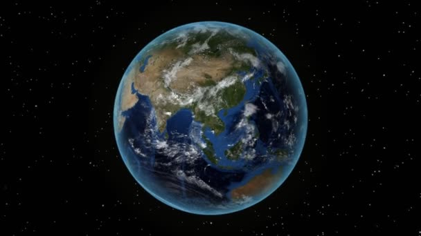 Izrael. 3D Earth w kosmosie-Powiększ w Izraelu zarysowane. Gwiazda niebo tło — Wideo stockowe