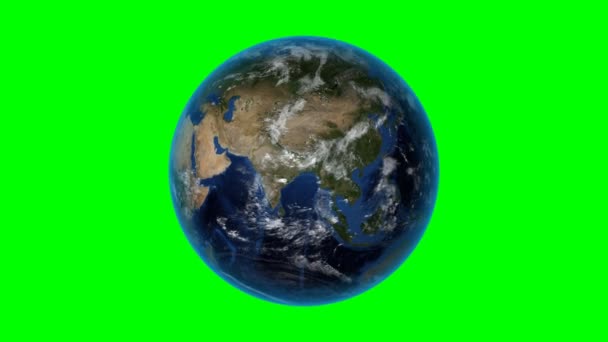 Ботсвана. 3D Земля в космосе - увеличьте изображение Ботсваны. Зеленый фон экрана — стоковое видео