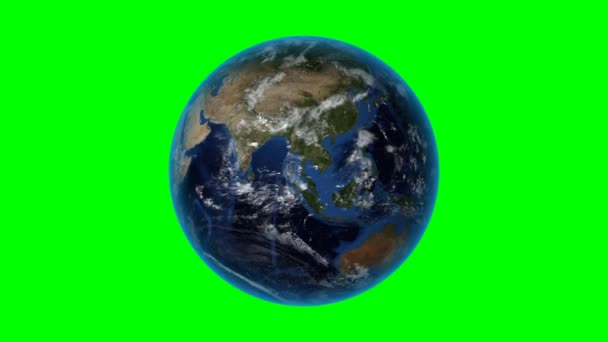 Burundi. 3D Earth in space - zoom sur le Burundi esquissé. Fond d'écran vert — Video