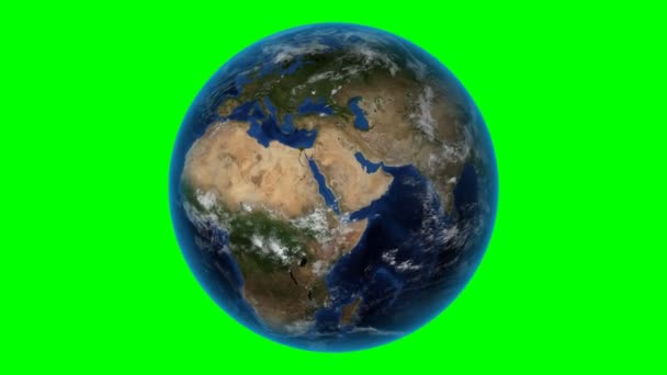 Yeşil Burun Verde. Uzayda 3d Dünya - Cape Verde yakınlaştırmak özetlenen. Yeşil ekran arka planı — Stok video