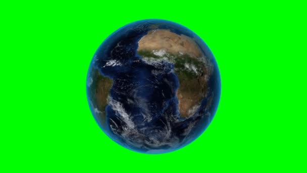 칠레. 공간에서 3D 지구 - 칠레 개요확대. 녹색 화면 배경 — 비디오