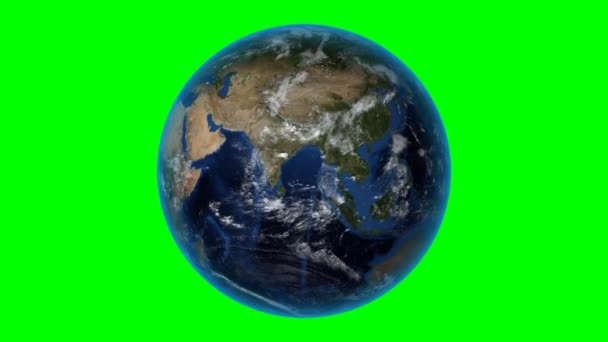 Kongo. 3D země ve vesmíru-zvětšení v Kongu. Zelené pozadí obrazovky — Stock video