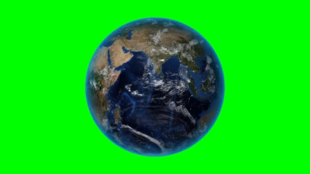 Guinée équatoriale. 3D Earth in space - zoom avant sur la Guinée équatoriale esquissé. Fond d'écran vert — Video