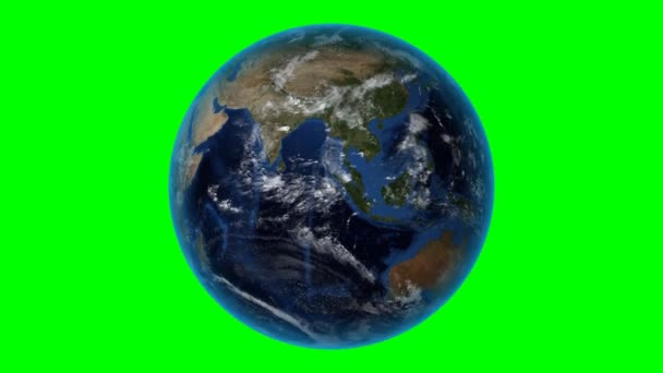 Ethiopië. 3D aarde in de ruimte-zoom in op Ethiopië geschetst. Groen schermachtergrond — Stockvideo
