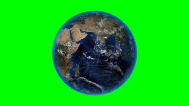 ガンビア。宇宙の3D地球 - ガンビアの輪郭を拡大します。緑色の画面の背景 — ストック動画