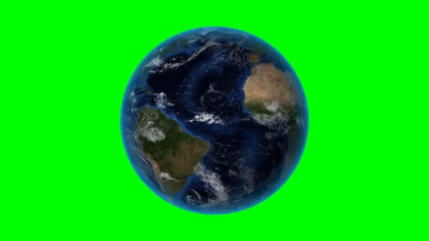Гайана. 3D Земля в космосе - увеличьте изображение Гайаны. Зеленый фон экрана — стоковое видео