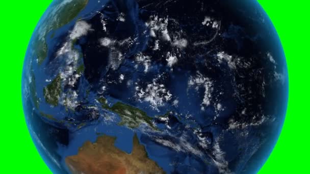 Indonesia. 3D Earth in space - zoom in on Indonesia outlined. Green screen background — 图库视频影像