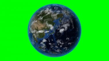 Kazakistan. Uzayda 3d Dünya - Kazakistan yakınlaştırma özetlenen. Yeşil ekran arka planı