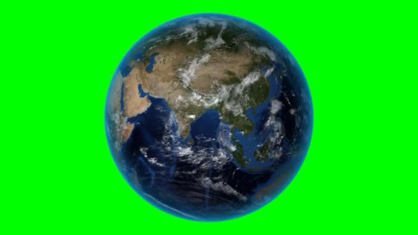 Libia. Tierra 3D en el espacio - zoom en Libia esbozado. Fondo de pantalla verde — Vídeo de stock