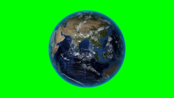 Мозамбик. 3D Земля в космосе - увеличьте изображение Мозамбика. Зеленый фон экрана — стоковое видео