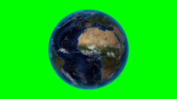Катар. 3D Земля в космосе - увеличьте изображение Катара. Зеленый фон экрана — стоковое видео