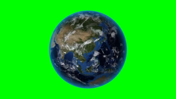 Spanje. 3D aarde in de ruimte-zoom in op Spanje geschetst. Groen schermachtergrond — Stockvideo
