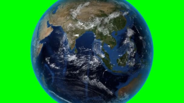 Soudan. 3D Earth in space - zoom sur le Soudan esquissé. Fond d'écran vert — Video