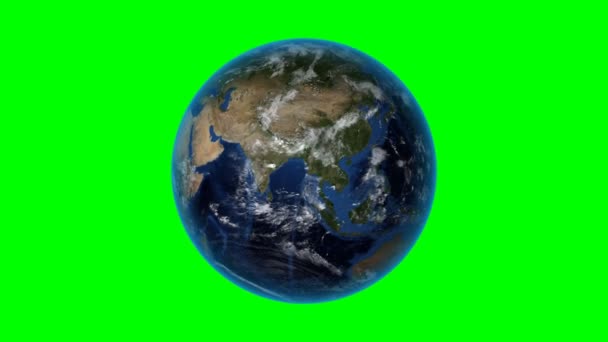 Émirats arabes unis. 3D Earth in space - zoom avant sur les Émirats arabes unis esquissé. Fond d'écran vert — Video