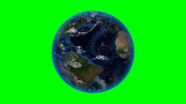 Cuba. 3D Earth in space - zoom avant sur Cuba esquissé. Fond d'écran vert — Video