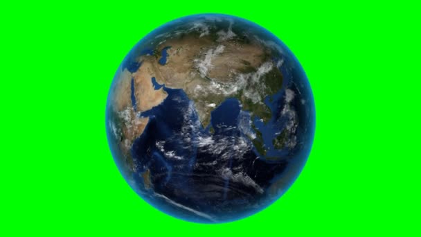 Mauretanien. 3D jorden i rymden - zooma in Mauretanien beskrivs. Grön skärmbakgrund — Stockvideo