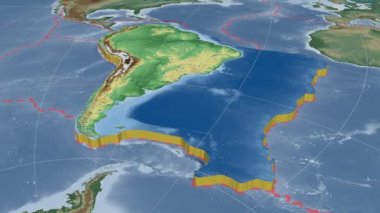 Güney Amerika tektonik plakası ekstrüzyon yaptı. Tümsekler gölgeli