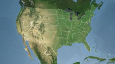 Florida eyaleti (ABD) Kuzey Amerika uydu haritasıüzerinde ekstrüzyon