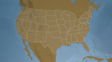Gürcistan devleti (ABD) Kuzey Amerika'nın yükseklik haritasıüzerinde ekstrüzyon