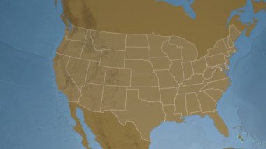 Montana eyaleti (ABD) Kuzey Amerika'nın yükseklik haritasında ekstrüzyon yaptı