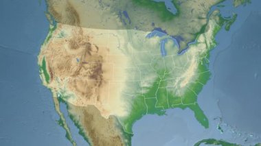 Ohio eyaleti (ABD) Kuzey Amerika'nın fiziksel haritasında ekstrüzyon