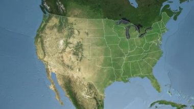 Oklahoma eyaleti (ABD) Kuzey Amerika uydu haritasıüzerinde ekstrüzyon