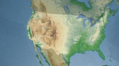 Oregon eyaleti (ABD) Kuzey Amerika'nın fiziksel haritasında ekstrüzyon