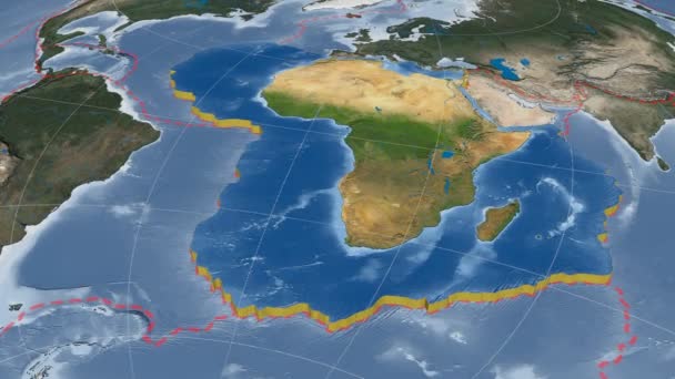 Placa tectónica africana extrudida. Mármore azul — Vídeo de Stock