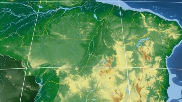 Tocantins Brasil extruido. Protuberancias sombreadas — Vídeo de stock