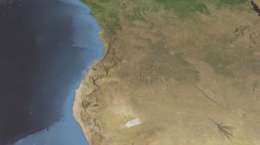 Angola, harita üzerinde kayma, özetlenen