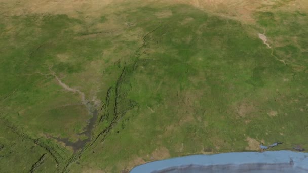 Benin, harita üzerinde kayma, özetlenen — Stok video