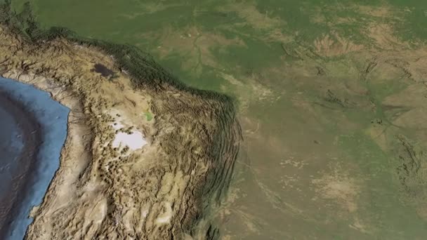 Bolivia, glida över kartan, skisserat — Stockvideo