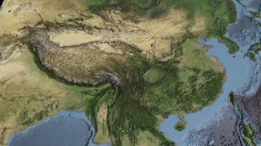 Çin, harita üzerinde kayma, özetlenen