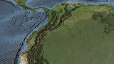 Kolombiya, harita üzerinde kayma, özetlenen