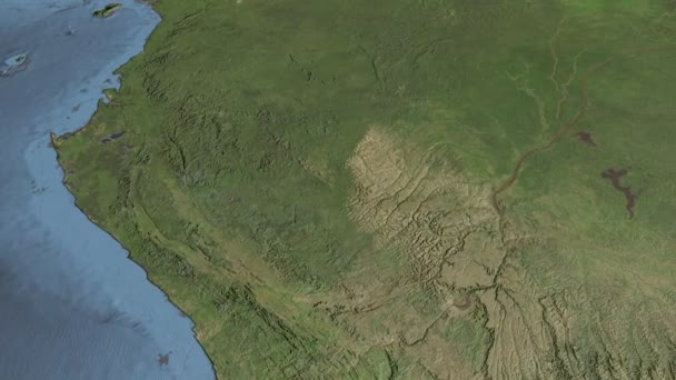 Kongo, skluz přes mapu, nastíněné — Stock video