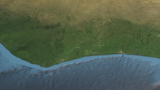 Кот-д "Ивуар, скольжение по карте, в общих чертах — стоковое видео