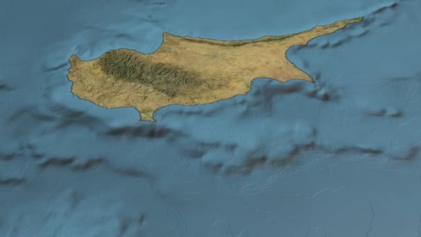 Chipre, deslize sobre o mapa, delineado — Vídeo de Stock